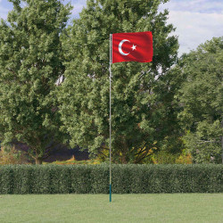 Flaga Turcji z masztem, 5,5 m, aluminium
