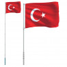 Flaga Turcji z masztem, 5,5 m, aluminium