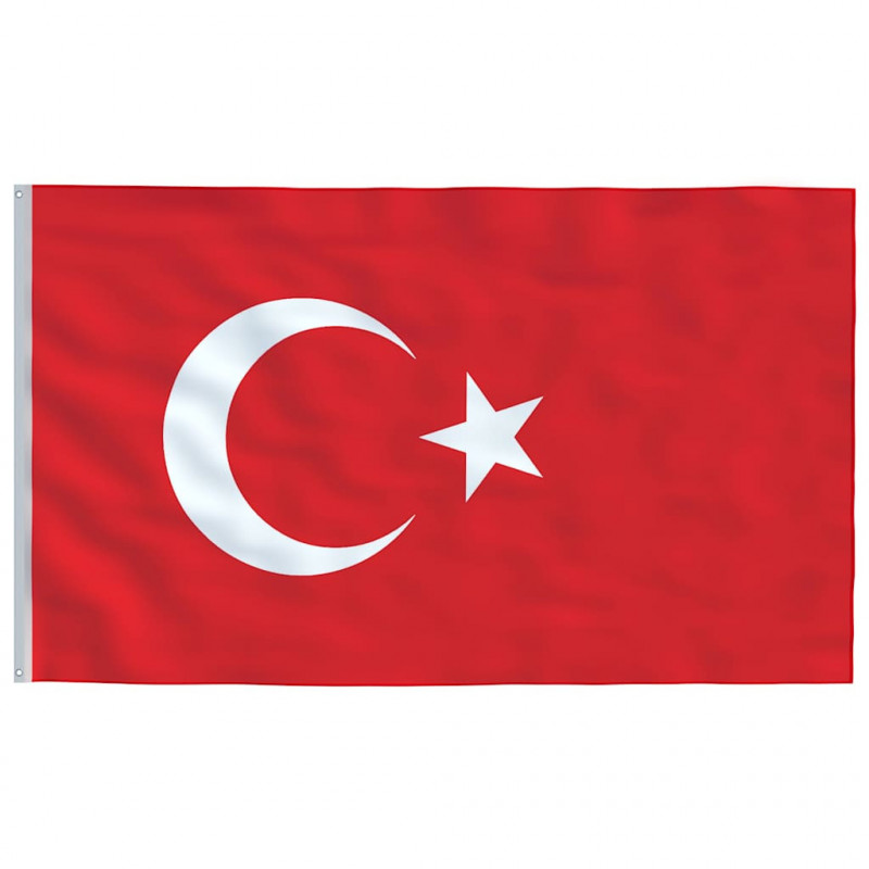 Flaga Turcji z masztem, 5,5 m, aluminium