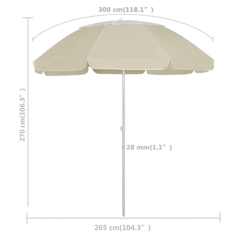 Parasol plażowy, piaskowy żółty, 300 cm