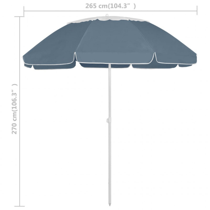 Parasol plażowy, niebieski, 300 cm