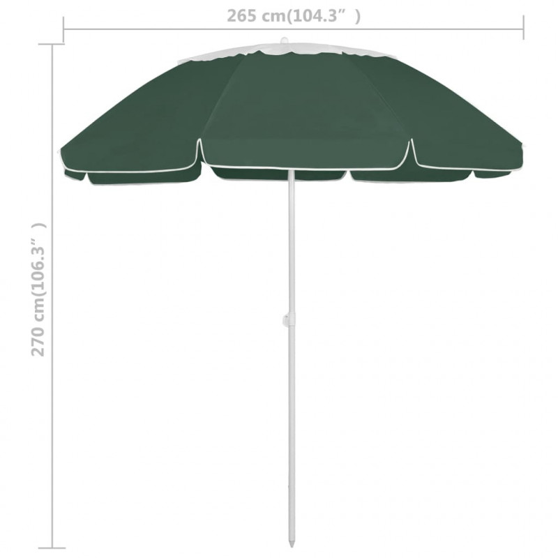 Parasol plażowy, zielony, 300 cm