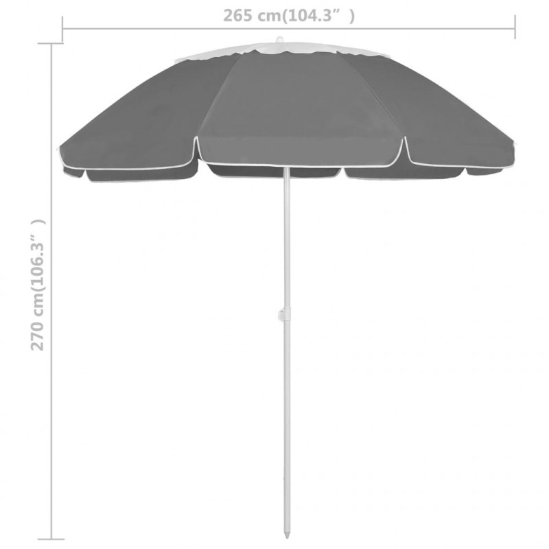 Parasol plażowy, antracytowy, 300 cm