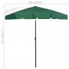 Parasol plażowy, zielony, 180x120 cm