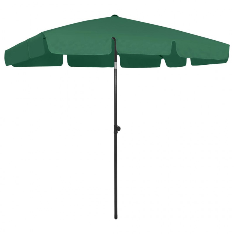 Parasol plażowy, zielony, 200x125 cm