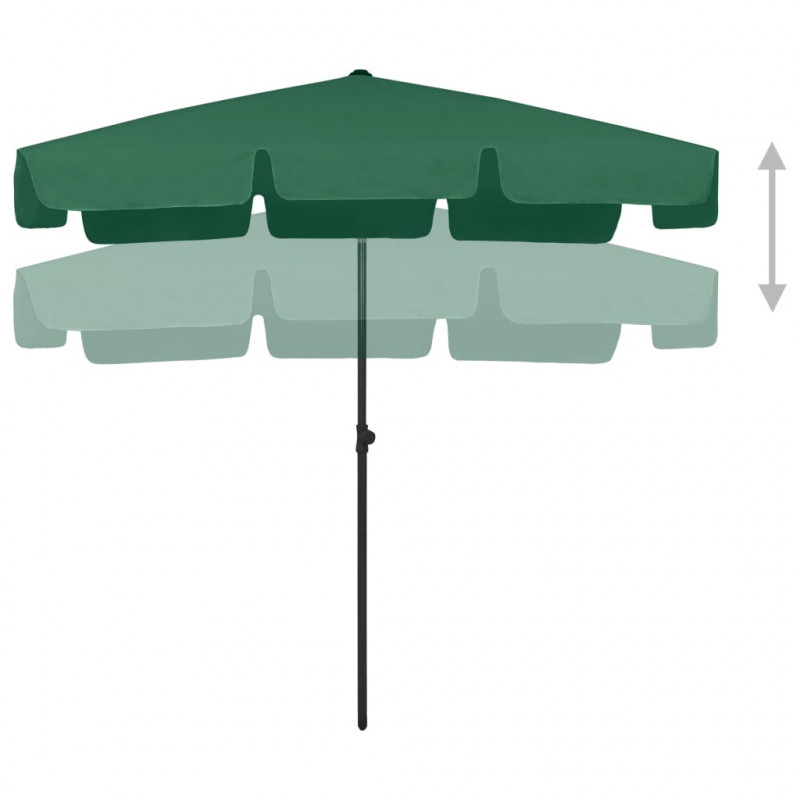 Parasol plażowy, zielony, 200x125 cm