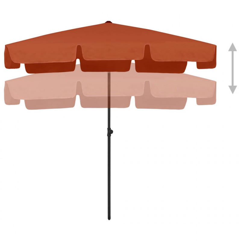 Parasol plażowy, terakota, 200x125 cm