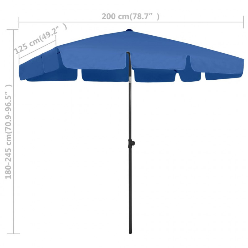Parasol plażowy, niebieski, 200x125 cm