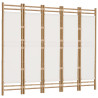 Składany parawan 5-panelowy, 200 cm, bambus i płótno