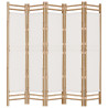 Składany parawan 5-panelowy, 200 cm, bambus i płótno