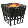 Palenisko i grill 2-w-1, 34 x 34 x 48 cm, stal