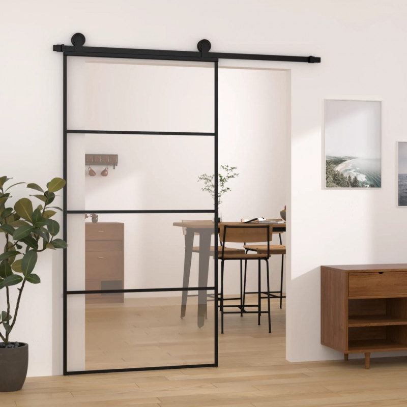Drzwi przesuwne a akcesoriami, 102,5x205 cm, ESG i aluminium
