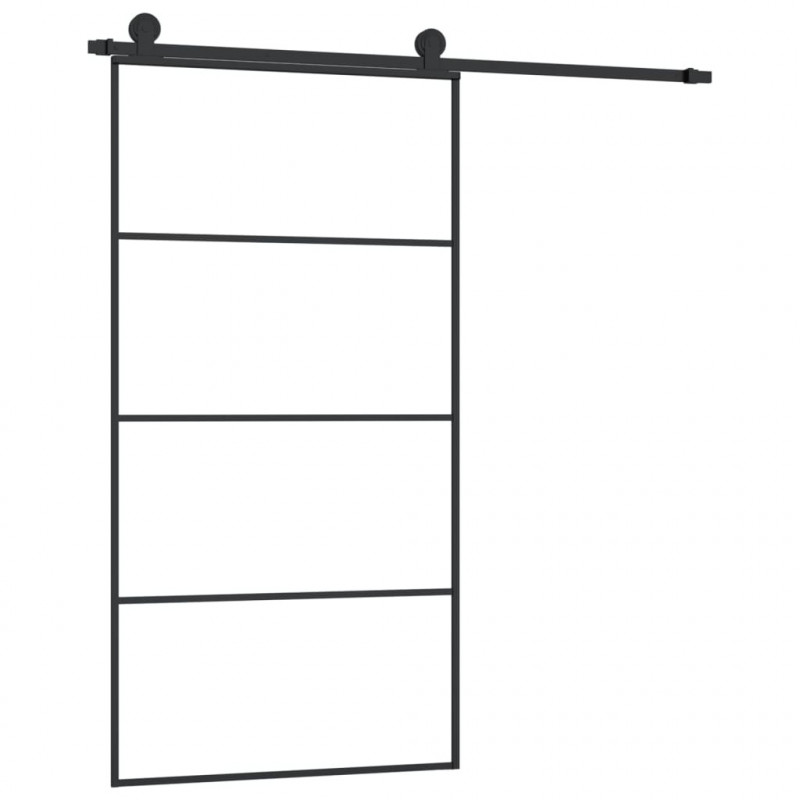 Drzwi przesuwne a akcesoriami, 102,5x205 cm, ESG i aluminium