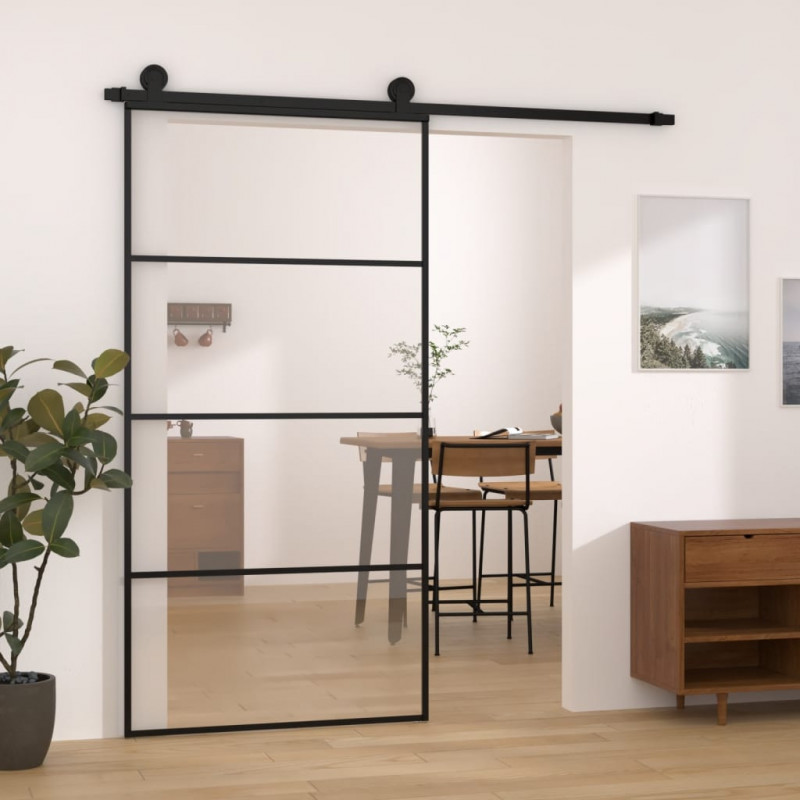 Drzwi przesuwne a akcesoriami, 102,5x205 cm, ESG i aluminium