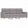 3-osobowa sofa wypoczynkowa z poduszkami, jasnoszara, 180 cm