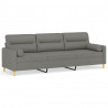 3-osobowa sofa wypoczynkowa z poduszkami, ciemnoszara, 210 cm