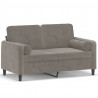 2-osobowa sofa z poduszkami, jasnoszara, 120 cm, aksamit