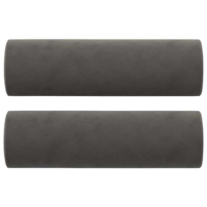 2-osobowa sofa z poduszkami, ciemnoszara, 120 cm, aksamit