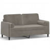 2-osobowa sofa z poduszkami, jasnoszara, 140 cm, aksamit