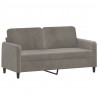 2-osobowa sofa z poduszkami, jasnoszara, 140 cm, aksamit