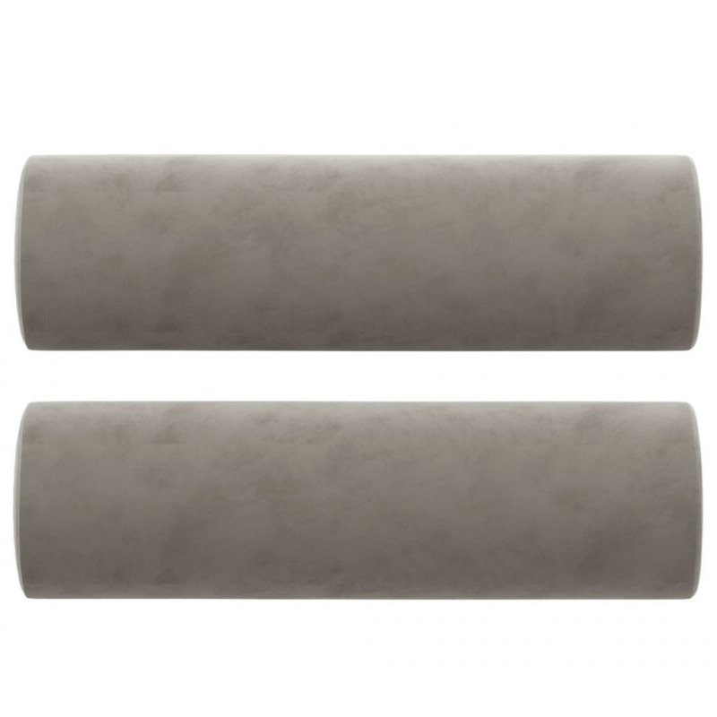2-osobowa sofa z poduszkami, jasnoszara, 140 cm, aksamit