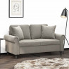 2-osobowa sofa z poduszkami, jasnoszara, 120 cm, aksamit