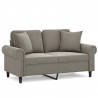 2-osobowa sofa z poduszkami, jasnoszara, 120 cm, aksamit