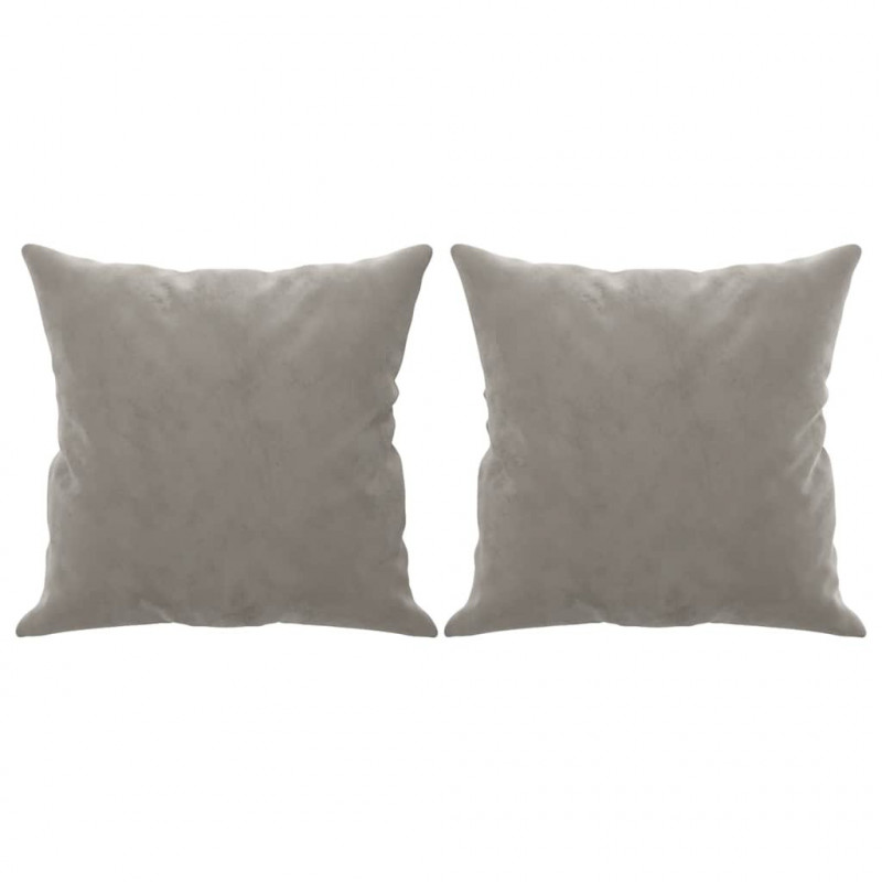 2-osobowa sofa z poduszkami, jasnoszara, 120 cm, aksamit