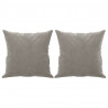 2-osobowa sofa z poduszkami, jasnoszara, 120 cm, aksamit