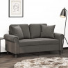 2-osobowa sofa z poduszkami, ciemnoszara, 120 cm, aksamit