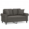 2-osobowa sofa z poduszkami, ciemnoszara, 120 cm, aksamit