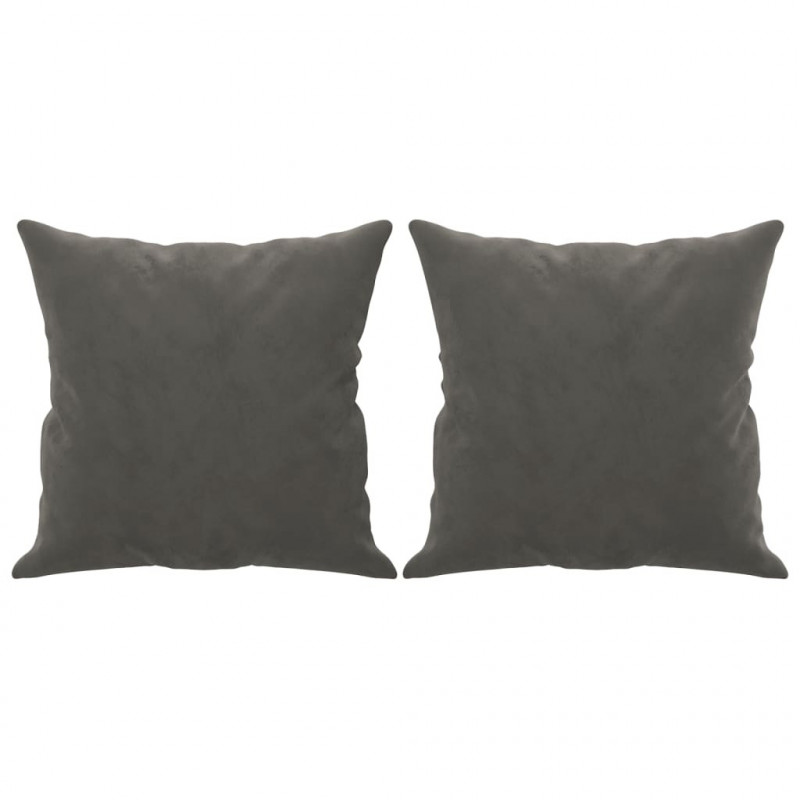 2-osobowa sofa z poduszkami, ciemnoszara, 120 cm, aksamit