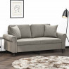 2-osobowa sofa z poduszkami, jasnoszara, 140 cm, aksamit