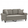 2-osobowa sofa z poduszkami, jasnoszara, 140 cm, aksamit