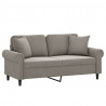 2-osobowa sofa z poduszkami, jasnoszara, 140 cm, aksamit