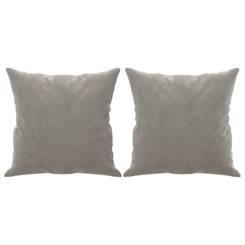 2-osobowa sofa z poduszkami, jasnoszara, 140 cm, aksamit