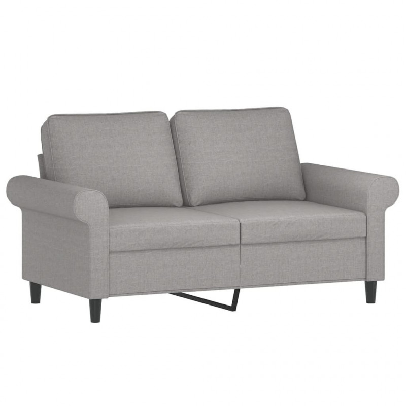 2-osobowa sofa z poduszkami, jasnoszara, 120 cm, tkanina