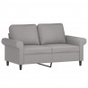 2-osobowa sofa z poduszkami, jasnoszara, 120 cm, tkanina