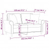 2-osobowa sofa z poduszkami, jasnoszara, 120 cm, tkanina