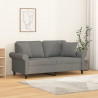 2-osobowa sofa wypoczynkowa z poduszkami, ciemnoszara, 140 cm
