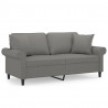 2-osobowa sofa wypoczynkowa z poduszkami, ciemnoszara, 140 cm