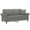 2-osobowa sofa wypoczynkowa z poduszkami, ciemnoszara, 140 cm