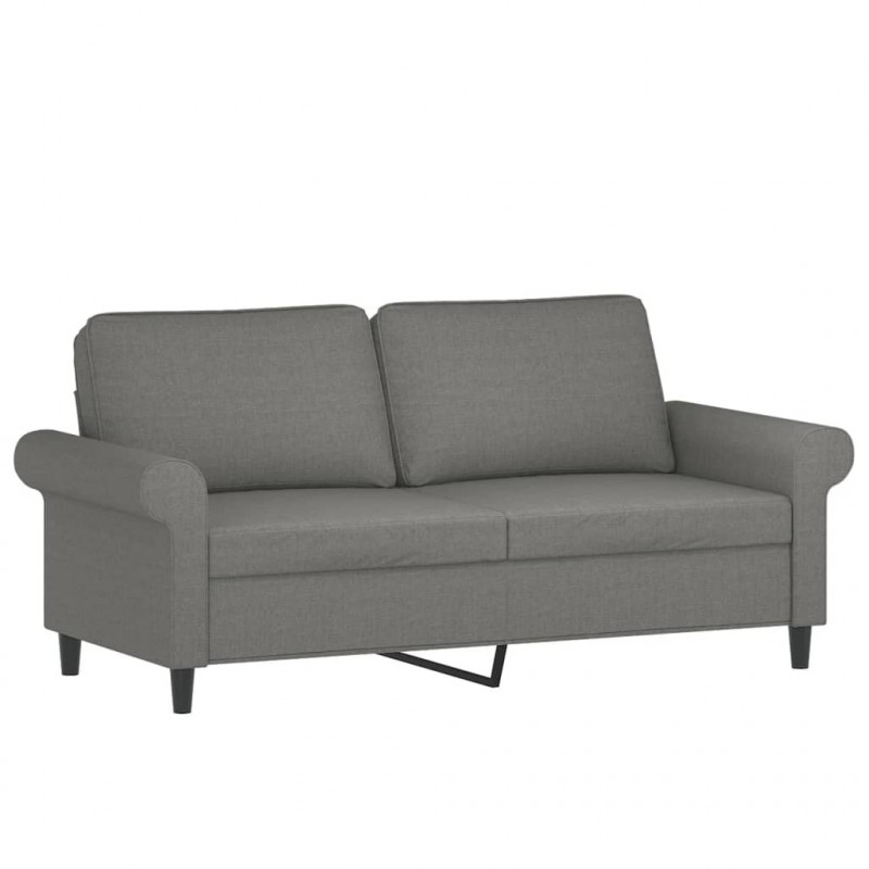 2-osobowa sofa wypoczynkowa z poduszkami, ciemnoszara, 140 cm