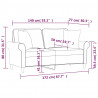 2-osobowa sofa wypoczynkowa z poduszkami, ciemnoszara, 140 cm