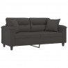 2-osobowa sofa z poduszkami, ciemnoszara, 140 cm, mikrofibra