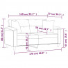 2-osobowa sofa z poduszkami, ciemnoszara, 140 cm, mikrofibra