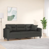 3-osobowa sofa z poduszkami, ciemnoszara, 180 cm, mikrofibra