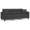 3-osobowa sofa z poduszkami, ciemnoszara, 180 cm, mikrofibra