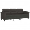 3-osobowa sofa z poduszkami, ciemnoszara, 180 cm, mikrofibra