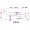 3-osobowa sofa z poduszkami, ciemnoszara, 180 cm, mikrofibra